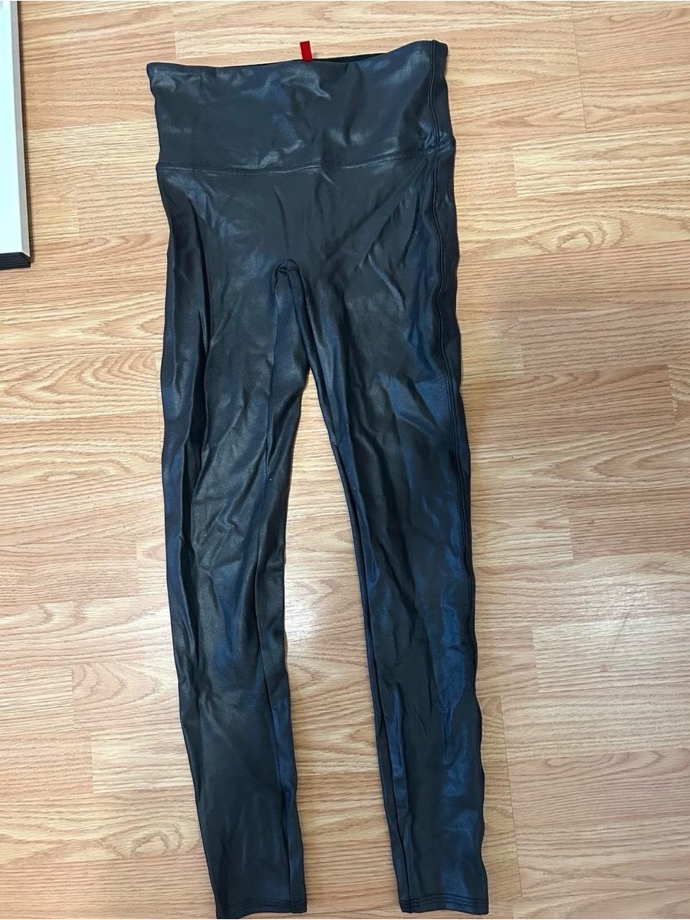 SPANX High-Waist Black Faux Leather Leggings - Women